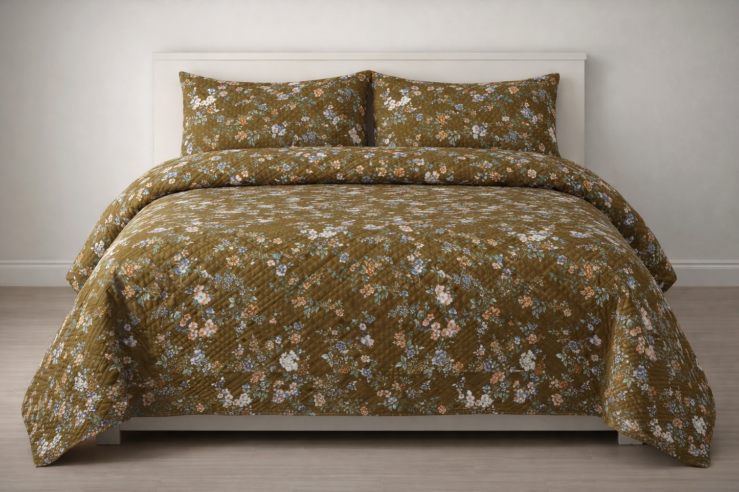 OLIVE MEADOW PRINTED BEDSPREAD 3PCS
