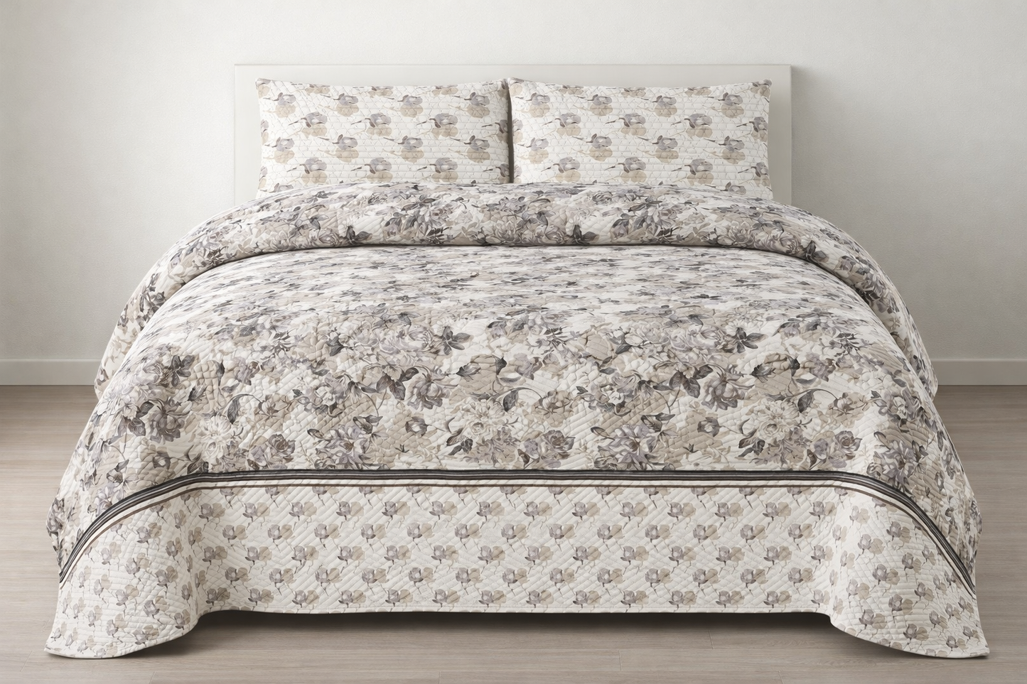 FLORAL PRINTED BEDSPREAD 3PCS