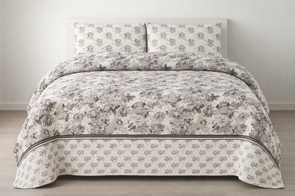 FLORAL PRINTED BEDSPREAD 3PCS